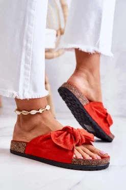 Outlet Klapki Na Korkowej Podeszwie Pomarańczowe Wendy Damskie Klapki Korkowe|Klapki Damskie Klasyczne