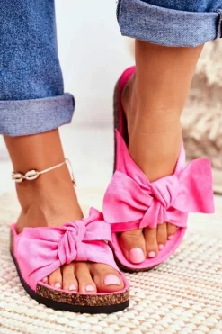 Klapki Korkowe|Klapki Damskie Klasyczne>Boto Klapki Na Korkowej Podeszwie Neonowa Fuksja Wendy