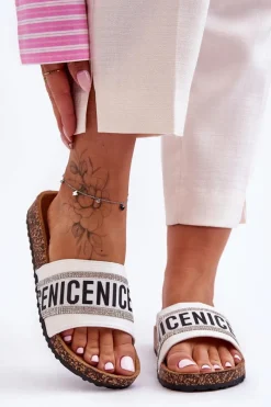 Evento Klapki Na Korku Z Cyrkoniami Białe Be Nice