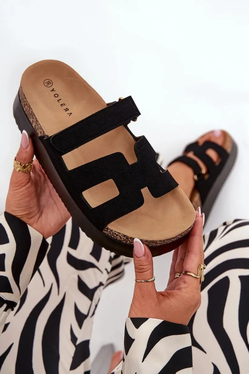 Klapki Korkowe|Klapki Na Platformie>Boto Klapki Na Masywnej Platformie Czarne Daldiva