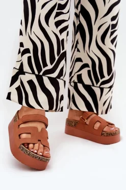 Clearance Boto Klapki Na Masywnej Platformie Camel Daldiva