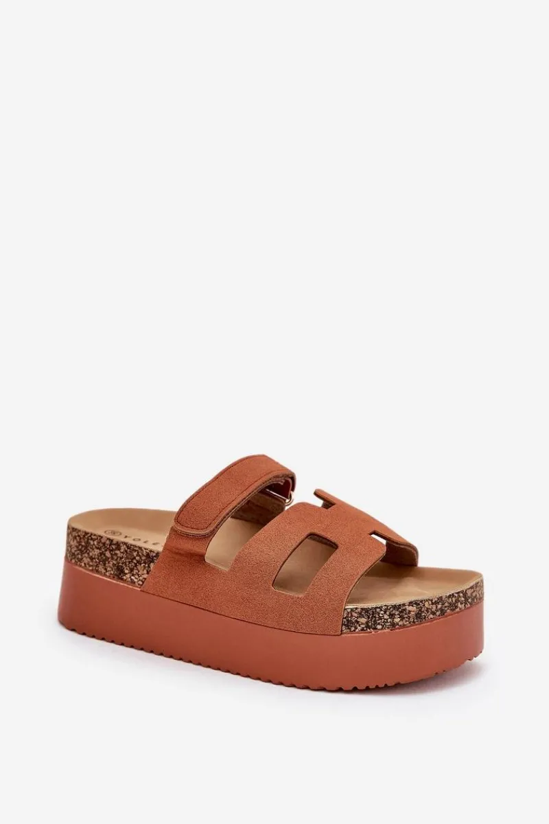 Clearance Boto Klapki Na Masywnej Platformie Camel Daldiva