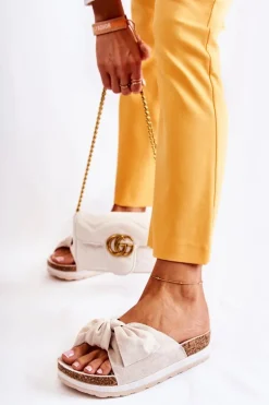 Sale Klapki Na Platformie Beżowe So Comfy Damskie Klapki Na Platformie|Klapki Damskie Klasyczne