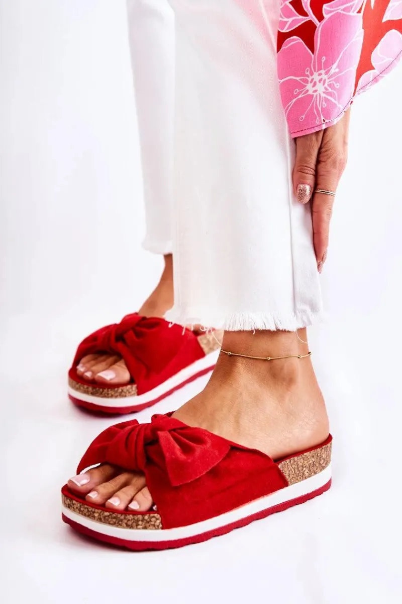 Best Boto Klapki Na Platformie Czerwone So Comfy