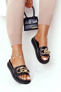 Best Klapki Na Platformie Z Łańcuchem Czarne Vacation Damskie Klapki Na Platformie|Klapki Damskie Klasyczne