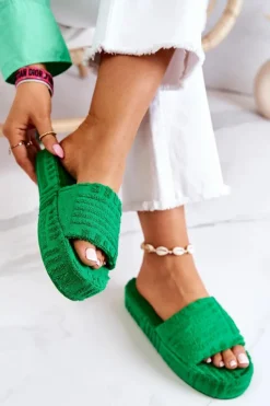 Kapcie Klasyczne|Klapki Na Platformie>Boto Klapki Papcie Na Platformie Zielone Lilly
