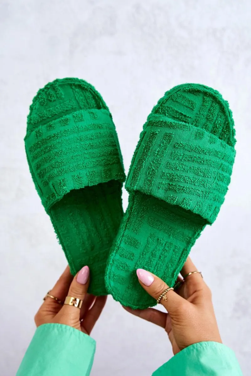 Kapcie Klasyczne|Klapki Na Platformie>Boto Klapki Papcie Na Platformie Zielone Lilly