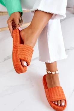 Discount Klapki Papcie Na Platformie Pomarańczowe Lilly Damskie Kapcie Klasyczne|Klapki Na Platformie