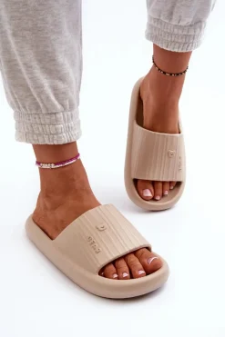 Hot Boto Klapki Piankowe Damskie Lekkie Beżowe Fenicva