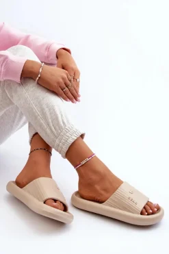 Hot Boto Klapki Piankowe Damskie Lekkie Beżowe Fenicva