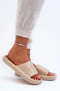 Hot Boto Klapki Piankowe Damskie Lekkie Beżowe Fenicva