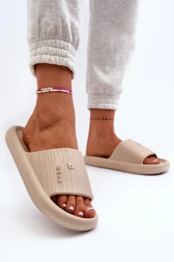 Hot Boto Klapki Piankowe Damskie Lekkie Beżowe Fenicva