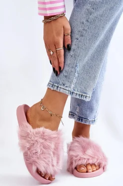 Hot Boto Klapki Z Futerkiem Gumowe Jasnofioletowe Allyson