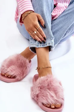 Hot Boto Klapki Z Futerkiem Gumowe Jasnofioletowe Allyson