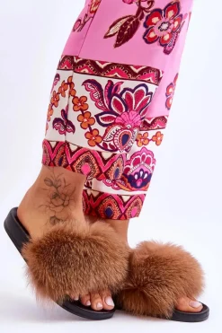 Clearance Boto Klapki Z Naturalnym Futerkiem Brązowe Naturis