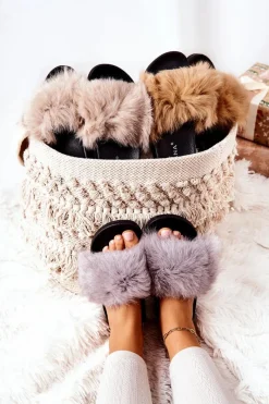 Klapki Z Futerkiem|Klapki Damskie Klasyczne><noscript><img width=