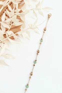 Best Klasyczna Bransoletka Z Zielonymi Koralikami Złota Bransoletki