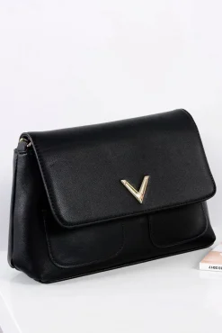 Listonoszki>Boto Klasyczna Czarna Torebka Damska Listonoszka Złoty Łańcuch