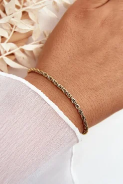 Discount Glam Chic Klasyczna Damska Bransoletka Typu Singapur Złota