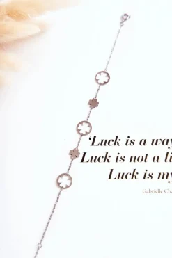 New Klasyczna Damska Bransoletka Koniczyna Srebrna Bransoletki