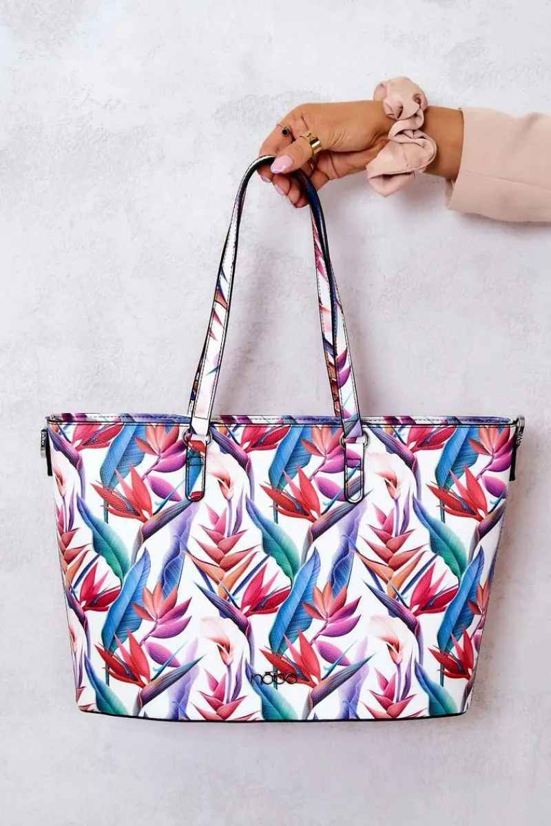 Torebki Nobo|Torebki Klasyczne>Nobo Klasyczna Duża Torebka M1330-CM00 Multi-Biała