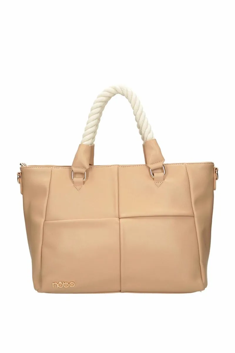 Torebki Nobo|Torebki Klasyczne>Nobo Klasyczna Duża Torebka Shopperka M1000-C015 Nude