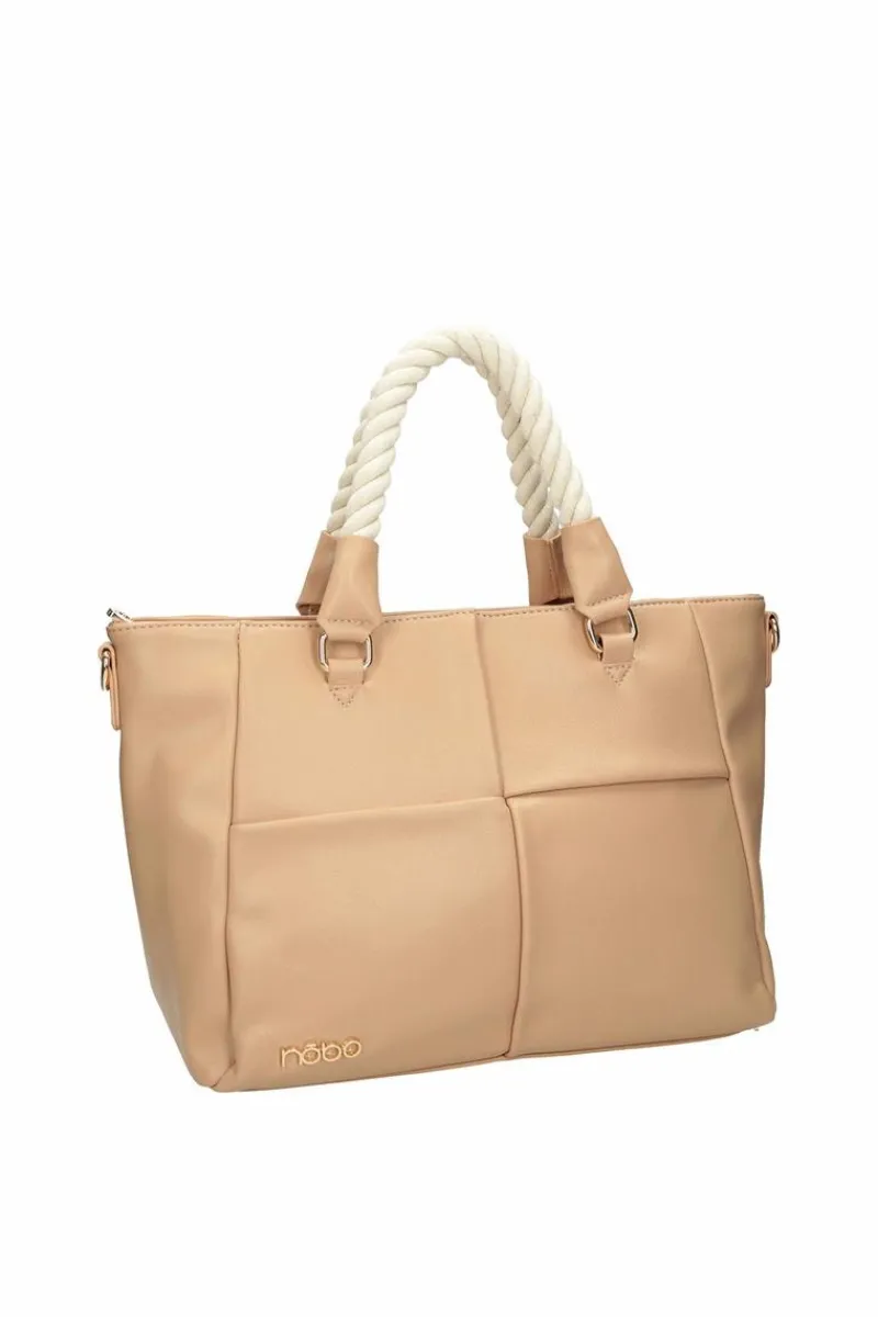 Torebki Nobo|Torebki Klasyczne>Nobo Klasyczna Duża Torebka Shopperka M1000-C015 Nude