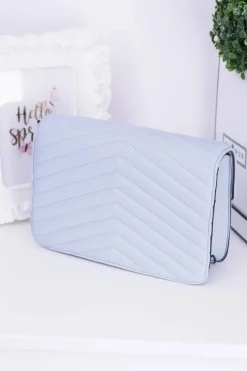 Online Klasyczna Pikowana Błękitna Torebka Torebki Klasyczne