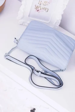 Online Klasyczna Pikowana Błękitna Torebka Torebki Klasyczne