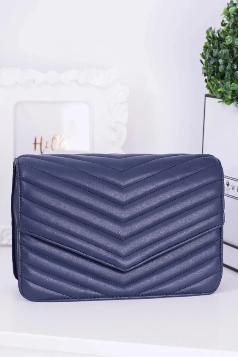 Sale Boto Klasyczna Pikowana Granatowa Torebka