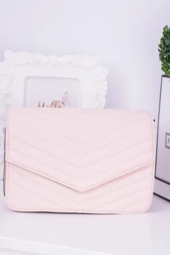 Clearance Boto Klasyczna Pikowana Różowa Torebka
