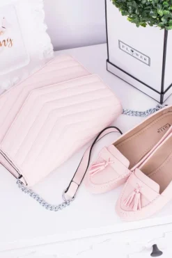 Clearance Boto Klasyczna Pikowana Różowa Torebka