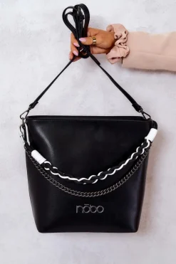 Discount Klasyczna Skórzana Torebka M1280-C020 Czarna Torebki Nobo|Torebki Klasyczne