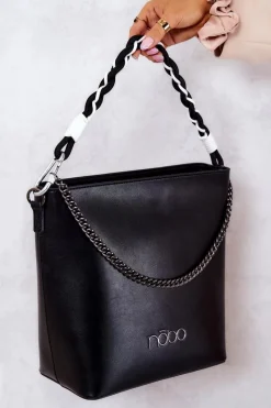 Discount Klasyczna Skórzana Torebka M1280-C020 Czarna Torebki Nobo|Torebki Klasyczne