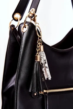 Nobo Klasyczna Skórzana Torebka M3220-C020 Czarna