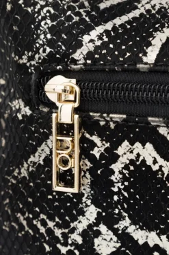 Discount Nobo Klasyczna Torebka Listonoszka Wężowy Wzór N1340-CM23 Czarno-Złota