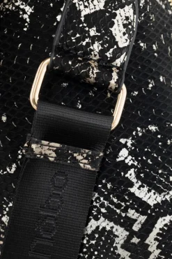 Discount Nobo Klasyczna Torebka Listonoszka Wężowy Wzór N1340-CM23 Czarno-Złota