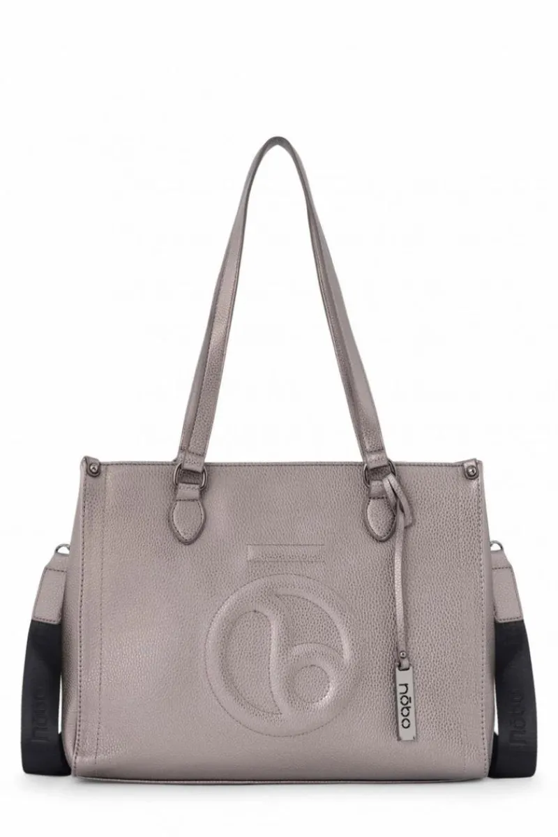 New Nobo Klasyczna Torebka Shopperka N1530-C025 Srebrna