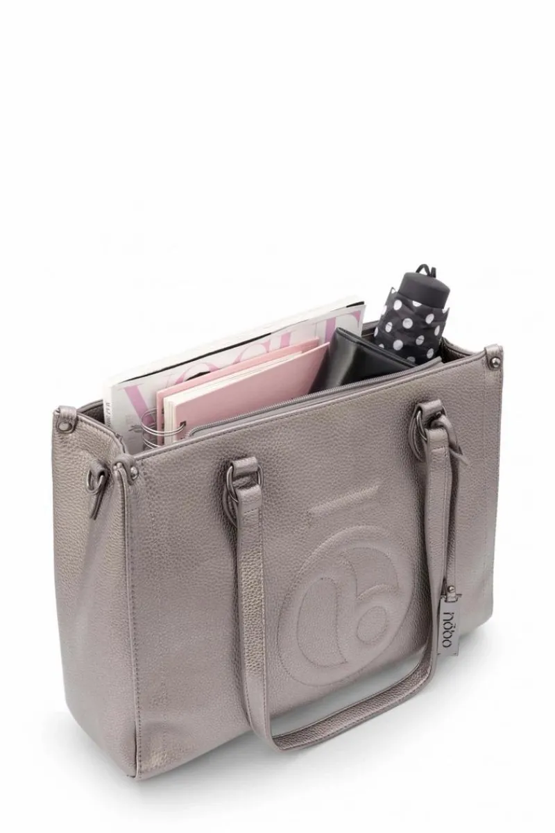 New Nobo Klasyczna Torebka Shopperka N1530-C025 Srebrna