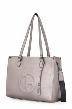 New Nobo Klasyczna Torebka Shopperka N1530-C025 Srebrna