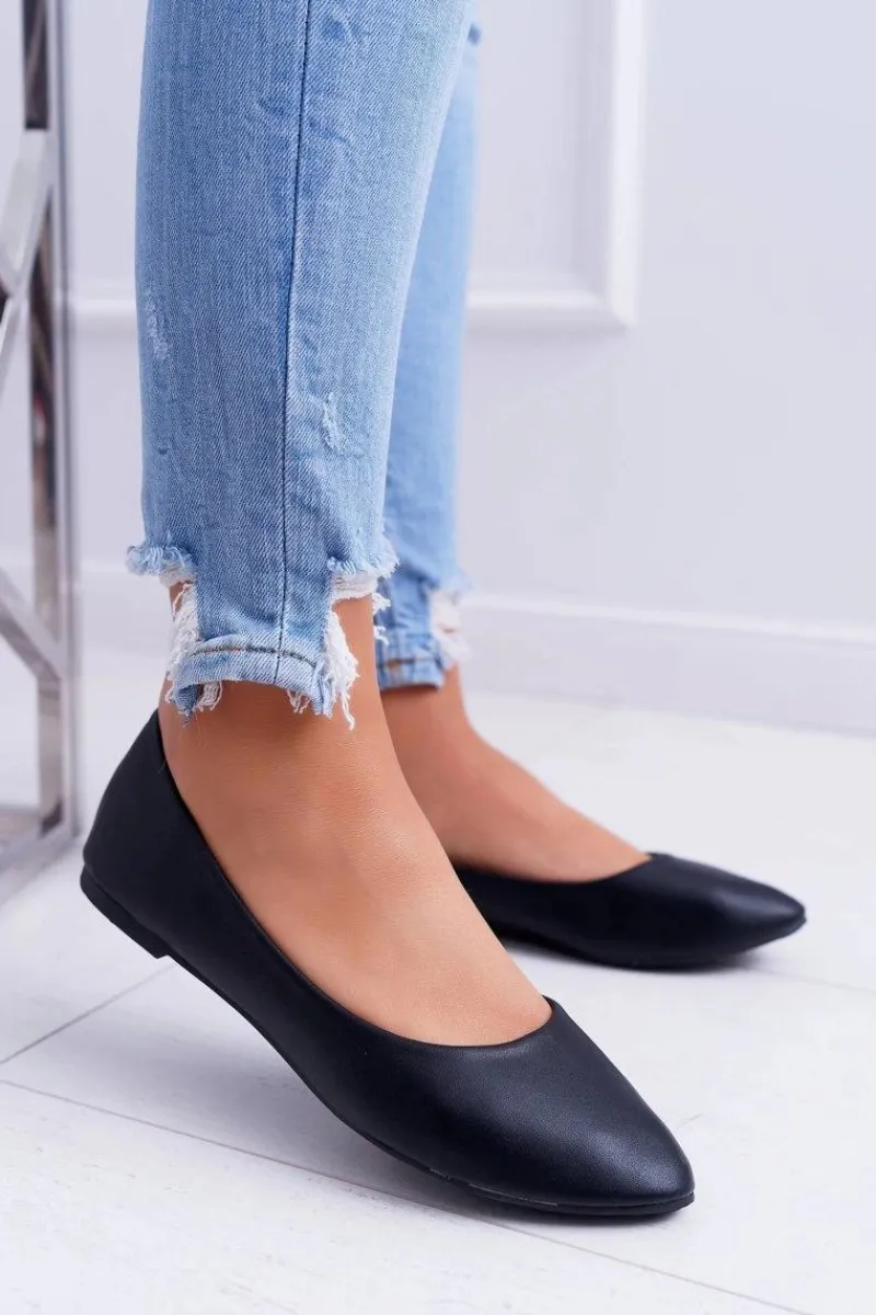 Outlet Klasyczne Baleriny W Szpic Czarne Lumen Damskie Baleriny Klasyczne