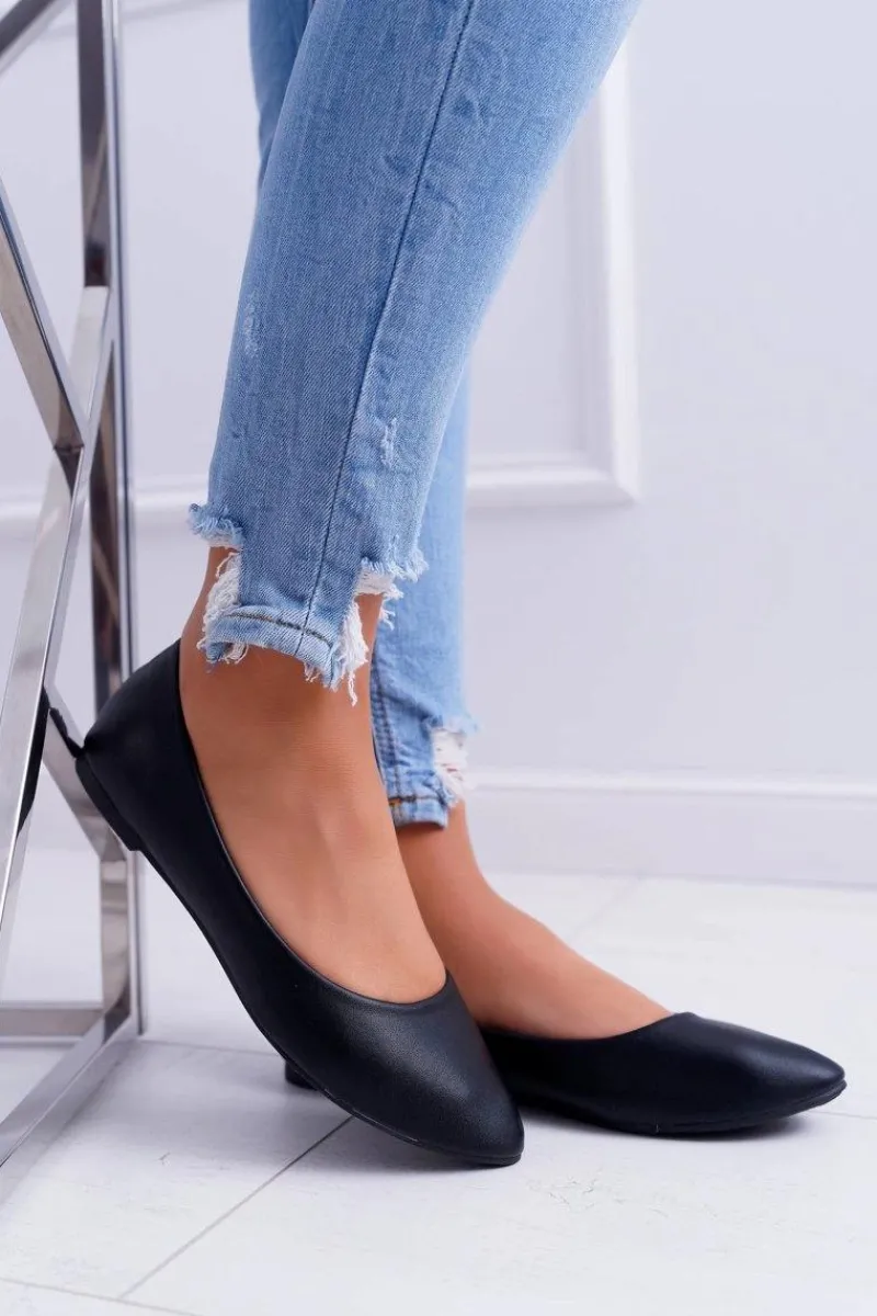 Outlet Klasyczne Baleriny W Szpic Czarne Lumen Damskie Baleriny Klasyczne