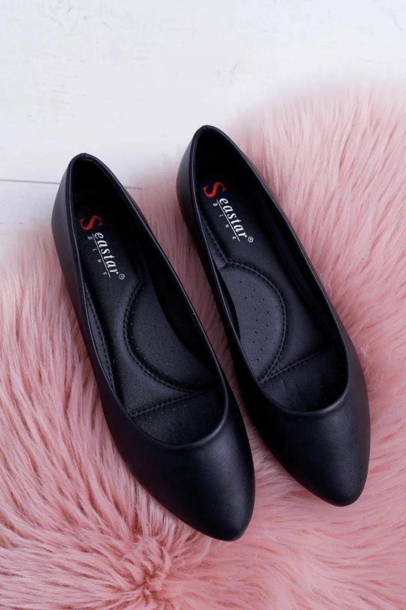 Outlet Klasyczne Baleriny W Szpic Czarne Lumen Damskie Baleriny Klasyczne