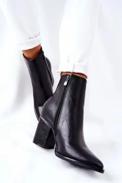 Discount Boto Klasyczne Botki Na Obcasie Czarne Airah