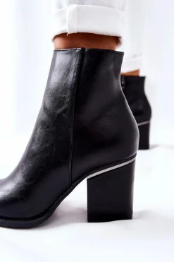 Discount Boto Klasyczne Botki Na Obcasie Czarne Airah
