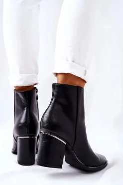 Discount Boto Klasyczne Botki Na Obcasie Czarne Airah