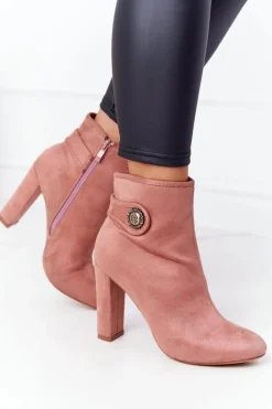 Botki Na Słupku|Czarne Botki>Boto Klasyczne Botki Na Słupku Lu Boo Różowe