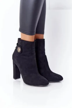 Boto Klasyczne Botki Na Słupku Lu Boo Czarne