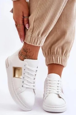 Clearance Boto Klasyczne Buty Sportowe Biało-Złote Follow Me