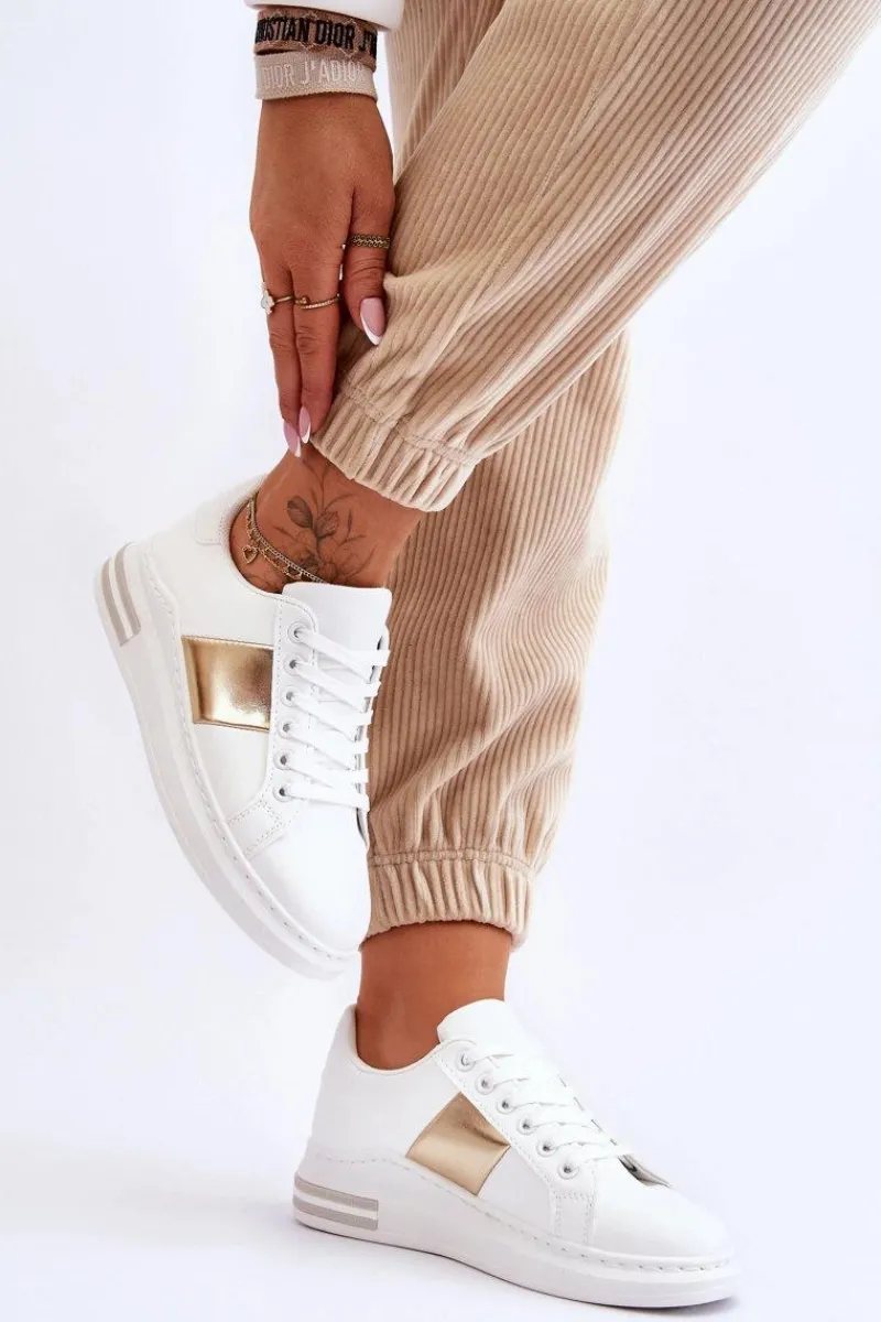 Clearance Boto Klasyczne Buty Sportowe Biało-Złote Follow Me